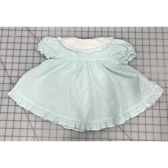 A Little Angel Baby Dress Peter Pan Collar Vintage 3-6 Mon Duck &Flower Patch I9 - Picture 2 of 9